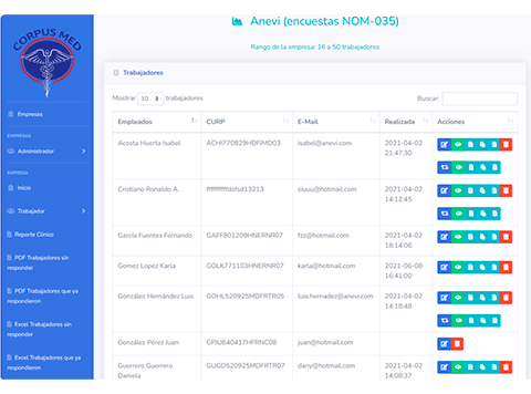 Corpus Med - Software para aplicación de la NOM-035